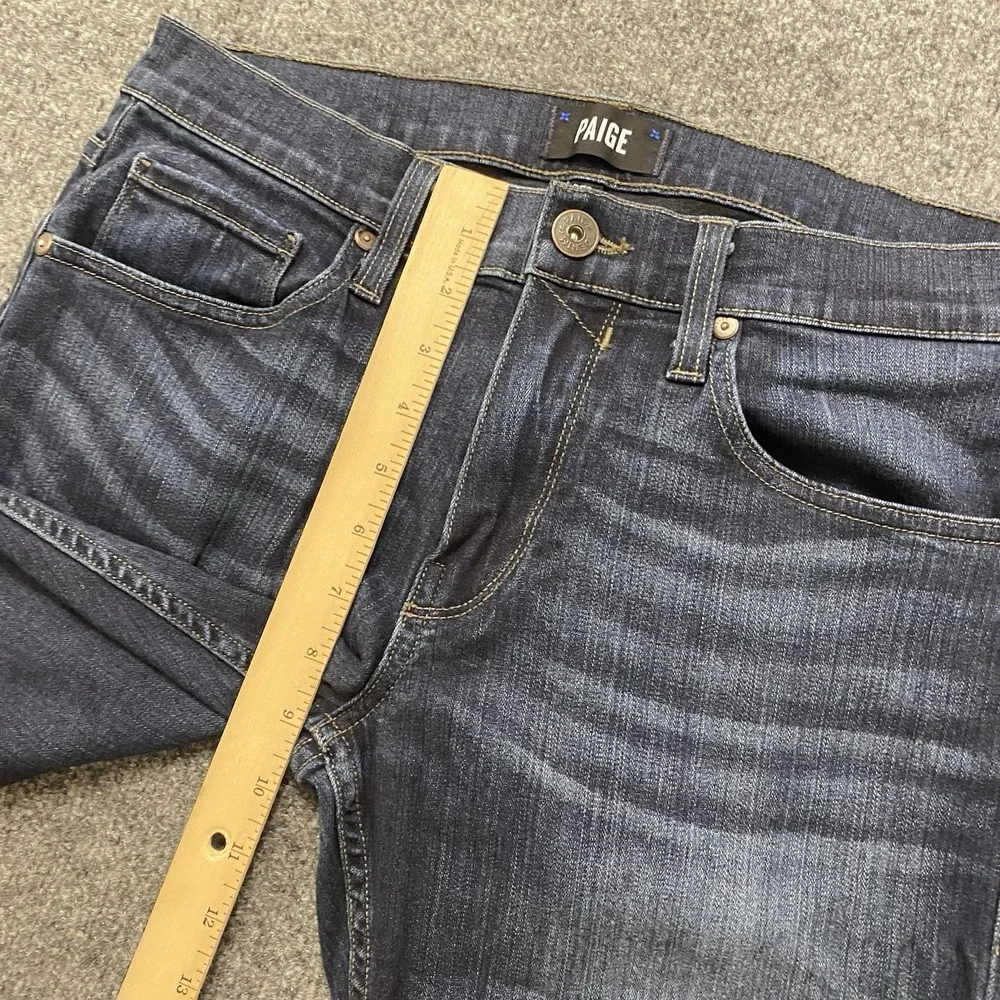 Paige Federal Russ Jeans Mens 29x34 Faded Whiskered Stretch Denim Made in USA